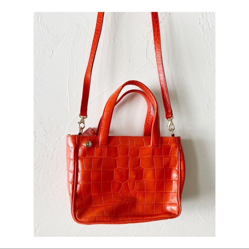 FURLA embossed croc shoulder bag purse 2Way